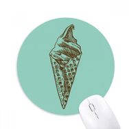 Dıythinker Krem Çikolata Eskiz Dondurma Konileri Baskılı Yuvarlak Kaymaz Kauçuk Mouse Pad