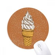 Dıythinker Krem Çikolata Yumurta Konileri Dondurma Baskılı Yuvarlak Kaymaz Kauçuk Mouse Pad
