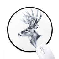 Dıythinker Kroki Geyik Siyah Beyaz Yuvarlak Kaymaz Mouse Pad