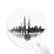 Dıythinker Kuala Lumpur Malezya Simgesi Mürekkep Şehir Baskılı Yuvarlak Kaymaz Kauçuk Mouse Pad