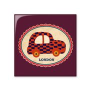 Dıythinker Küçük Araba İngiltere Londra Damga İngiliz Parlak 10x10 cm Seramik Karo
