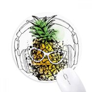 Dıythinker Kulaklık Ananas Güneş Gözlüğü Meyve Baskılı Yuvarlak Kaymaz Kauçuk Mouse Pad
