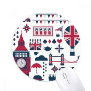 Dıythinker Kule Balon Asker UK Big Ben İngiltere Baskılı Yuvarlak Kaymaz Kauçuk Mouse Pad