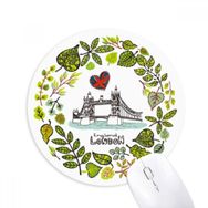 Dıythinker Kule Köprüsü Londra İngiltere İllüstrasyon Baskılı Yuvarlak Kaymaz Kauçuk Mouse Pad