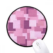Dıythinker Kumaş Keten Örme Mor SquareMosaic Yuvarlak Kaymaz Mouse Pad
