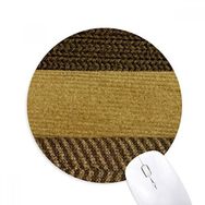Dıythinker Kumaş Keten Üçlü Bar Kahverengi Soyut Baskılı Yuvarlak Kaymaz Kauçuk Mouse Pad