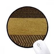 Dıythinker Kumaş Keten Üçlü Bar Kahverengi Soyut Yuvarlak Kaymaz Mouse Pad
