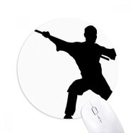 Dıythinker Kung Fu Dövüş Sanatı Çin Shaolin Çubuk Baskılı Yuvarlak Kaymaz Kauçuk Mouse Pad