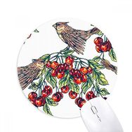 Dıythinker Kuş Bitki Meyve Ye Yeşil Baskılı Yuvarlak Kaymaz Kauçuk Mouse Pad