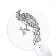 Dıythinker Kuş Boyası Peafowl Renkli Baskılı Yuvarlak Kaymaz Kauçuk Mouse Pad