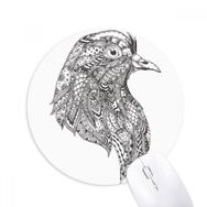 Dıythinker Kuş Boyası Siyah Güçlü Baskılı Yuvarlak Kaymaz Kauçuk Mouse Pad