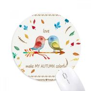 Dıythinker Kuşlar Sonbahar Renkli Baskılı Yuvarlak Kaymaz Kauçuk Mouse Pad