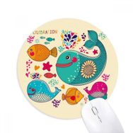 Dıythinker Kutlama Balık Renkli Okyanus Baskılı Yuvarlak Kaymaz Kauçuk Mouse Pad