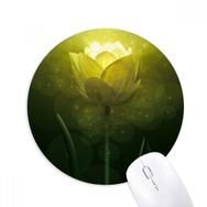 Dıythinker Lale Yeşillik Çiçek Bitki Baskılı Yuvarlak Kaymaz Kauçuk Mouse Pad