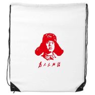 Dıythinker Lei Feng Serve People Kırmızı Çin İpli Sırt Çantası