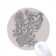 Dıythinker Leopar Çizgi Film Çizimi Baskılı Yuvarlak Kaymaz Kauçuk Mouse Pad