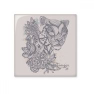 Dıythinker Leopar Karikatür Eskiz 15x15 cm Seramik Karo