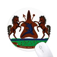 Dıythinker Lesotho Afrika Ulusal Amblem Baskılı Yuvarlak Kaymaz Kauçuk Mouse Pad