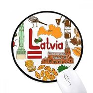 Dıythinker Letonya Aşk Kalp Manzara Ulusal Bayrak Yuvarlak Kaymaz Mouse Pad