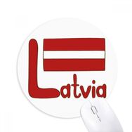 Dıythinker Letonya Ulusal Bayrak Kırmızı Desen Baskılı Yuvarlak Kaymaz Kauçuk Mouse Pad