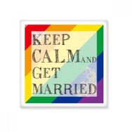Dıythinker LGBT Gökkuşağı Bayrağı Evlenin Seramik 10x10 cm Seramik Karo