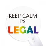Dıythinker LGBT Gökkuşağı Bayrağı Keep Calm Baskılı Yuvarlak Kaymaz Kauçuk Mouse Pad