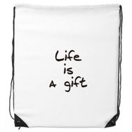 Dıythinker Life Is A Gift İlham Verici Alıntı Sözler İpli Sırt Çantası