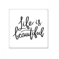 Dıythinker Life is Beautiful Quote Seramik Bisque Fayans 10x10 cm Seramik Karo