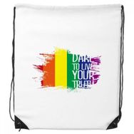 Dıythinker Live Your Truth LGBT Gökkuşağı Bayrağı Mürekkep Şekilli Sırt Çantası