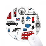 Dıythinker London Big Ben Kabini Yağmur Posta Kutusu Baskılı Yuvarlak Kaymaz Kauçuk Mouse Pad