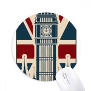 Dıythinker London Big Ben Union Jack Birleşik Krallık BK Baskılı Yuvarlak Kaymaz Kauçuk Mouse Pad