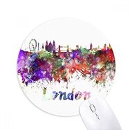Dıythinker London Britain City Suluboya Baskılı Yuvarlak Kaymaz Kauçuk Mouse Pad
