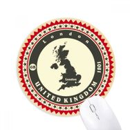 Dıythinker Londra Birleşik Krallık İngiltere Ülke Haritası Baskılı Yuvarlak Kaymaz Kauçuk Mouse Pad