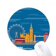 Dıythinker Londra Gözü Çift Katlı Otobüs Grafiti Baskılı Yuvarlak Kaymaz Kauçuk Mouse Pad