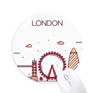 Dıythinker Londra İngiltere Düz Kent Simgesi Desenli Baskılı Yuvarlak Kaymaz Kauçuk Mouse Pad