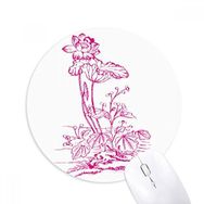 Dıythinker Lotus Yaprağı Lotus Çiçeği Su Bitkisi Baskılı Yuvarlak Kaymaz Kauçuk Mouse Pad