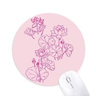 Dıythinker Lotus Yaprağı Lotus Çiçek Çiçek Bitki Baskılı Yuvarlak Kaymaz Kauçuk Mouse Pad