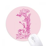 Dıythinker Lotus Yaprağı Lotus Çiçek Kuş Su Bitki Baskılı Yuvarlak Kaymaz Kauçuk Mouse Pad
