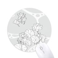 Dıythinker Lotus Yaprağı Lotus Çiçek Nehir Çiçek Bitki Baskılı Yuvarlak Kaymaz Kauçuk Mouse Pad