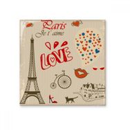 Dıythinker Love Paris Fransa Eyfel Kulesi Simgesi Ulusal Bayrak Mimarisi Özel Peyzaj 10x10 cm Seramik Karo