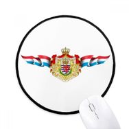 Dıythinker Lüksemburg Bayrağı Ulusal Amblem Yuvarlak Kaymaz Mouse Pad