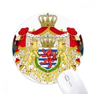 Dıythinker Lüksemburg Ulusal Amblem Ülke Sembolü Baskılı Yuvarlak Kaymaz Kauçuk Mouse Pad
