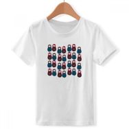 DIYthinker M Beyaz Erkek Çocuk Rusya Oyuncak Matryoshka Bisiklet Yaka Tişört