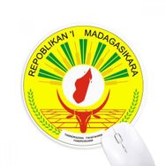Dıythinker Madagaskar Afrika Ulusal Amblem Baskılı Yuvarlak Kaymaz Kauçuk Mouse Pad
