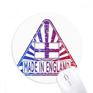 Dıythinker Made in England Üçgen Kent Simgesi Bayrak Baskılı Yuvarlak Kaymaz Kauçuk Mouse Pad