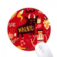 Dıythinker Madrid İspanyol Bullfight Müzik Fiesta Baskılı Yuvarlak Kaymaz Kauçuk Mouse Pad