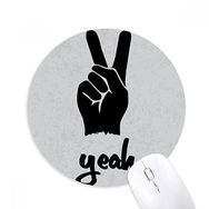 Dıythinker Makas Silüeti Kişiselleştirilmiş Jest Baskılı Yuvarlak Kaymaz Kauçuk Mouse Pad