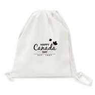DIYThinker Maple Leaf Mutlu Kanada Günü 4 Temmuz Sloganı Tuval İpli Sırt Çantası