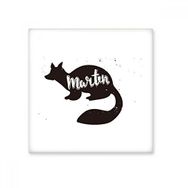 Dıythinker Marten Siyah ve Beyaz Hayvan 15x15 cm Seramik Karo