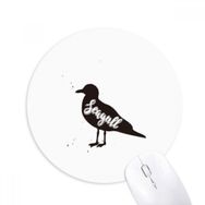 Dıythinker Martı Siyah ve Beyaz Hayvan Baskılı Yuvarlak Kaymaz Kauçuk Mouse Pad